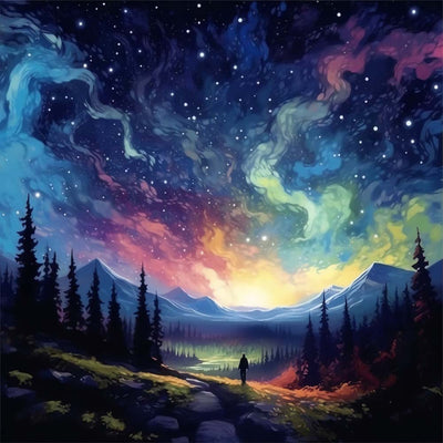 Starry Sky with Aurora Diamond Painting