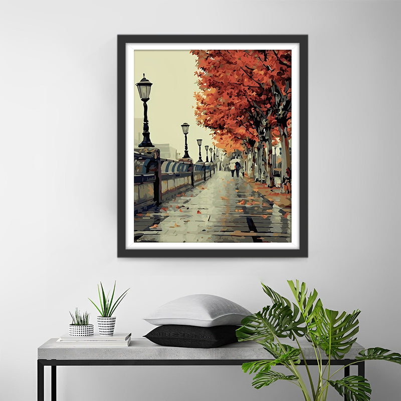 Streets after Rain in Autumn Diamond Painting