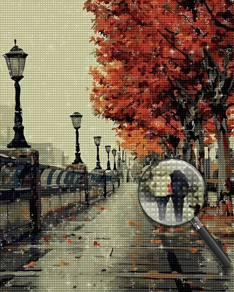 Streets after Rain in Autumn Diamond Painting