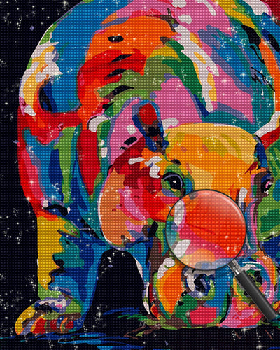 Strong Colorful Rhino Diamond Painting