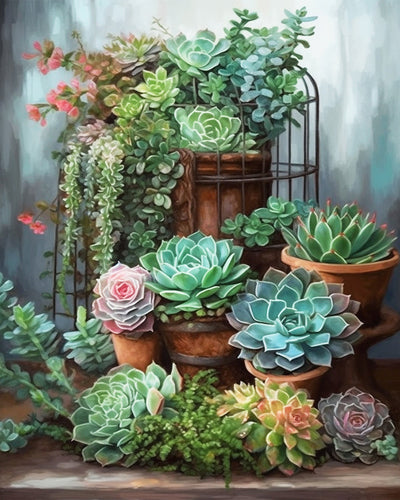 Succulent Bonsai Diamond Painting