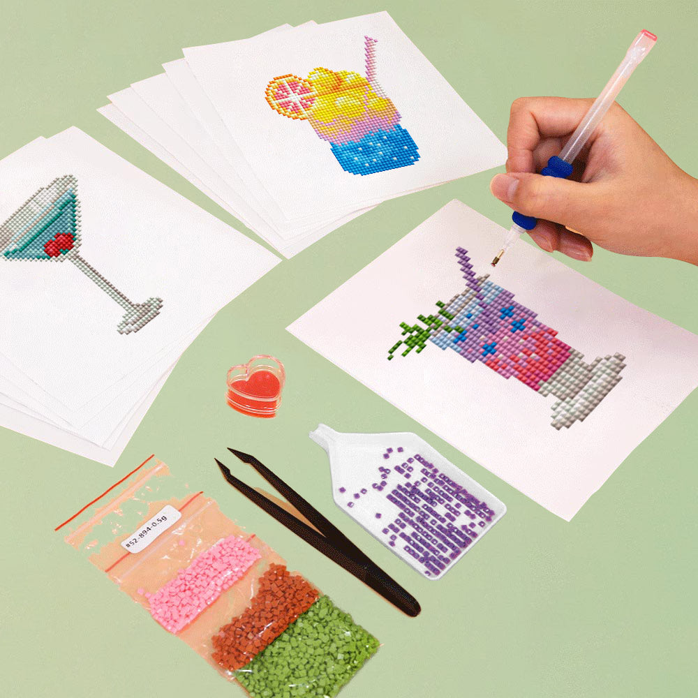 Summer Colorful Cocktails 12Pcs - Mini Diamond Painting Kit