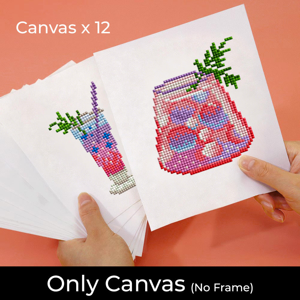 Summer Colorful Cocktails 12Pcs - Mini Diamond Painting Kit