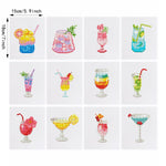 Summer Colorful Cocktails 12Pcs - Mini Diamond Painting Kit