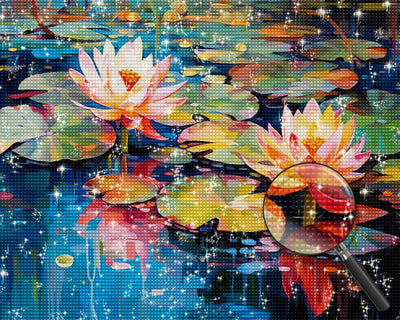 Summer Lotus Pond Diamond Painting