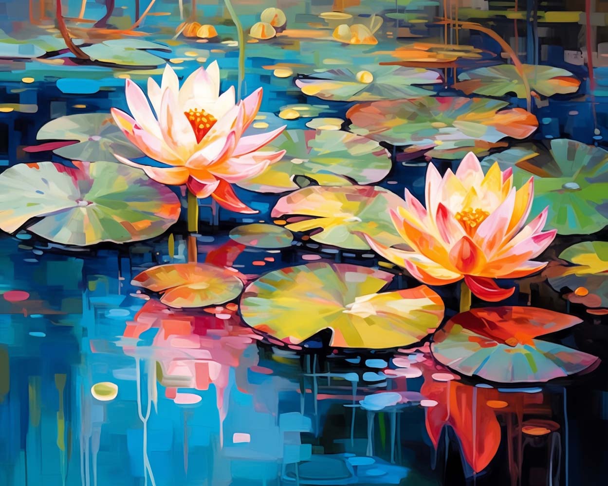 Summer Lotus Pond Diamond Painting