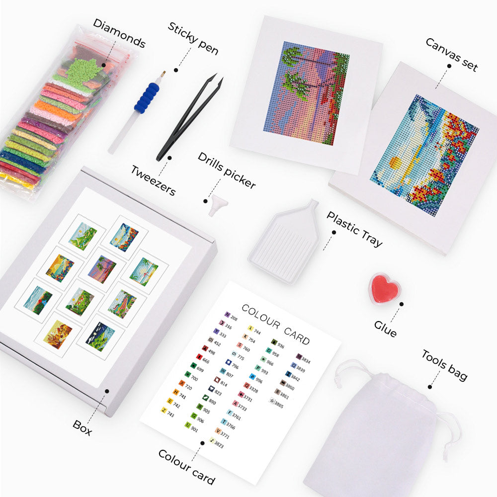 Summer Natural Scenery 10Pcs - Mini Diamond Painting Kit