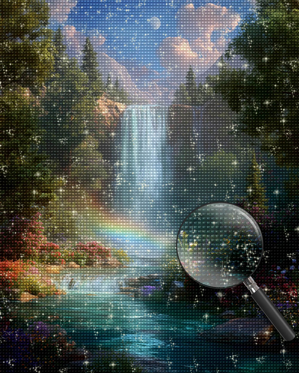 Summer Rainbow Waterfall Diamond Painting