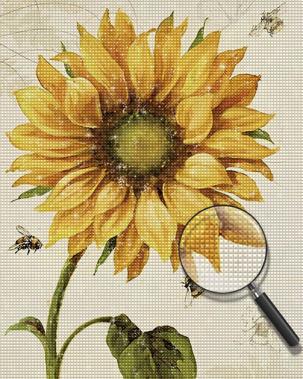 Sunflower and Bees Diamond Painting