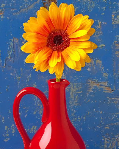 Sunflower in a Red Vase Diamond Painting