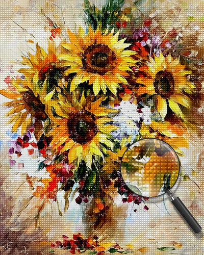 Sunflower in Oil Painting Style Diamond Painting