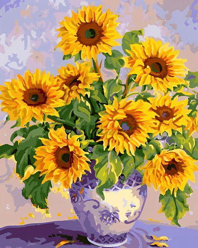 Sunflowers in Ceramic Vase Diamond Painting