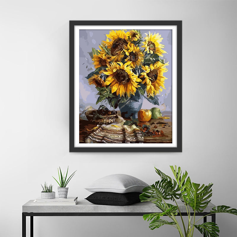 Sunflowers in Vase on the Table Diamond Painting