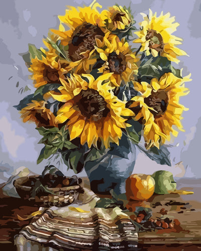 Sunflowers in Vase on the Table Diamond Painting