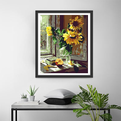 Sunflowers on the Windowsill Diamond Painting