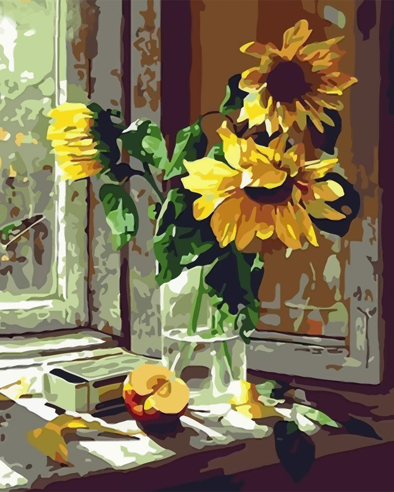 Sunflowers on the Windowsill Diamond Painting