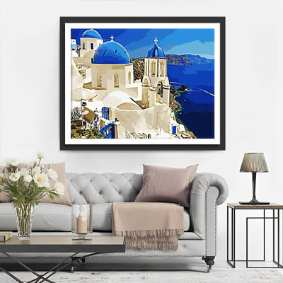 Sunny Days on Santorini Island Diamond Painting