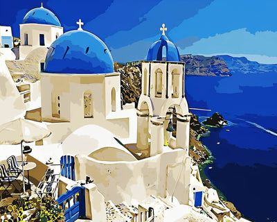 Sunny Days on Santorini Island Diamond Painting