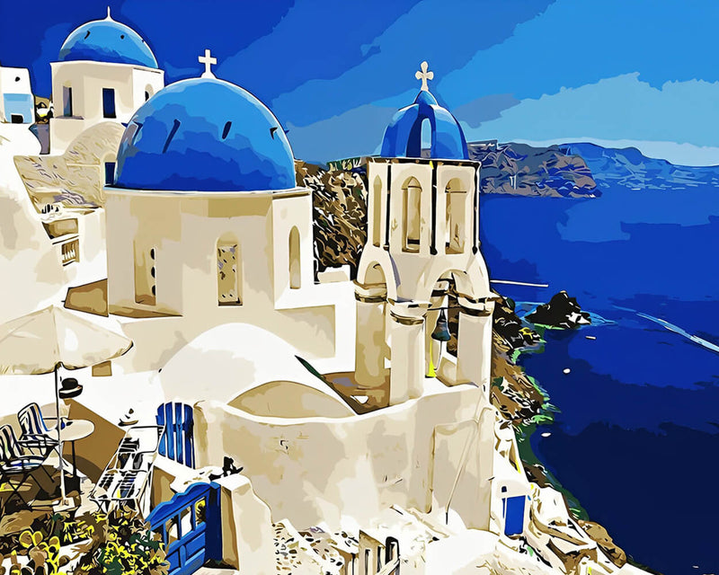 Sunny Days on Santorini Island Diamond Painting