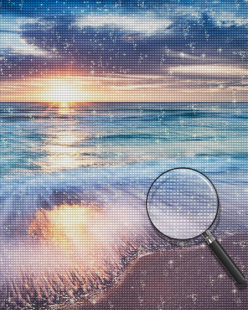Sunset and Waves Diamond Painting