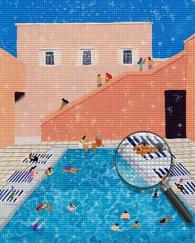 Terrace Swimming Pool Diamond Painting
