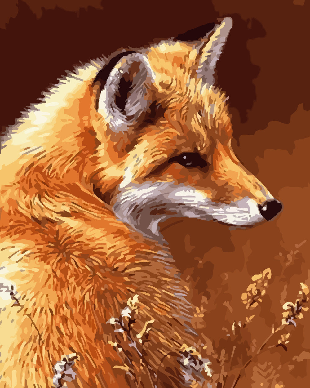 The Fox Looks Back Diamond Painting