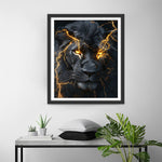 The Furious Black Lion Diamond Painting