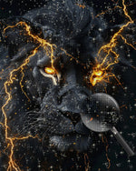 The Furious Black Lion Diamond Painting