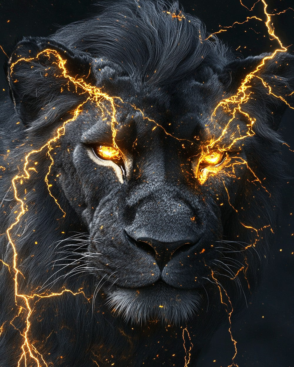 The Furious Black Lion Diamond Painting