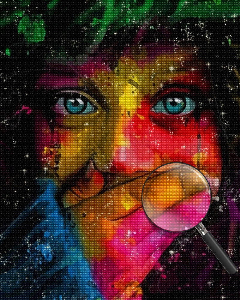 The Girl Covering Her Mouth Diamond Painting