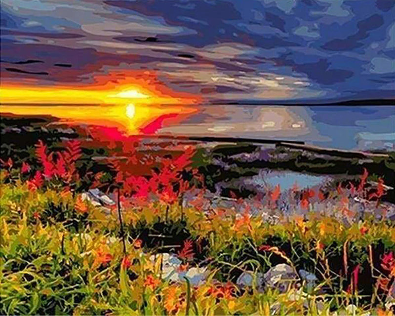 The Grassland at Sunset Diamond Painting