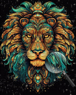 The Lion King with Golden Green Mane Diamond Painting