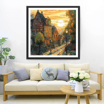The Old Castle at Sunset Diamond Painting