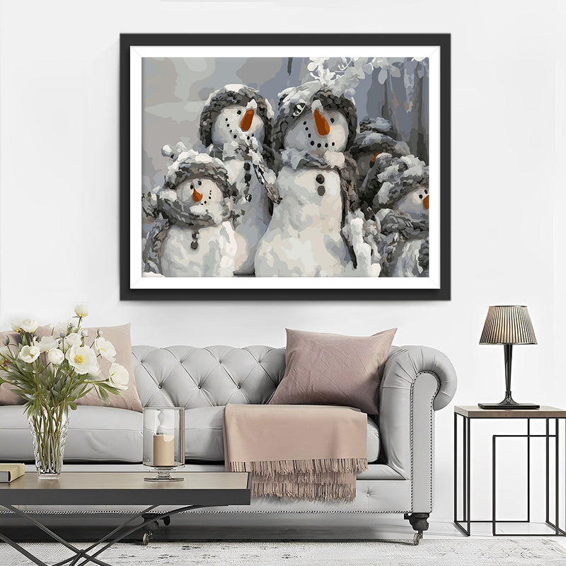 The Snowman Family Diamond Painting