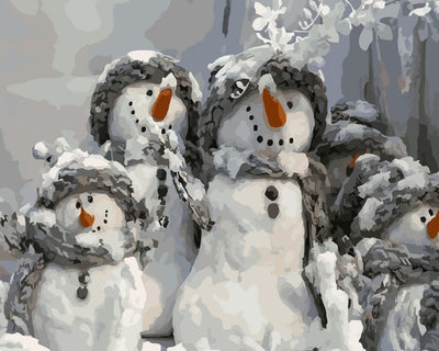 The Snowman Family Diamond Painting