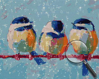 Three Birds on the Rope Diamond Painting