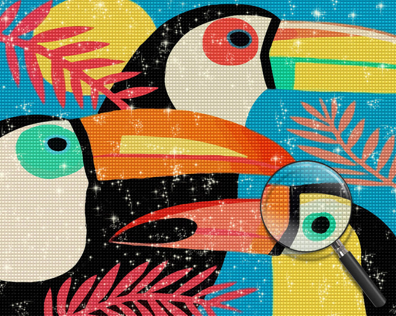 Three Cartoon Toucans Diamond Painting