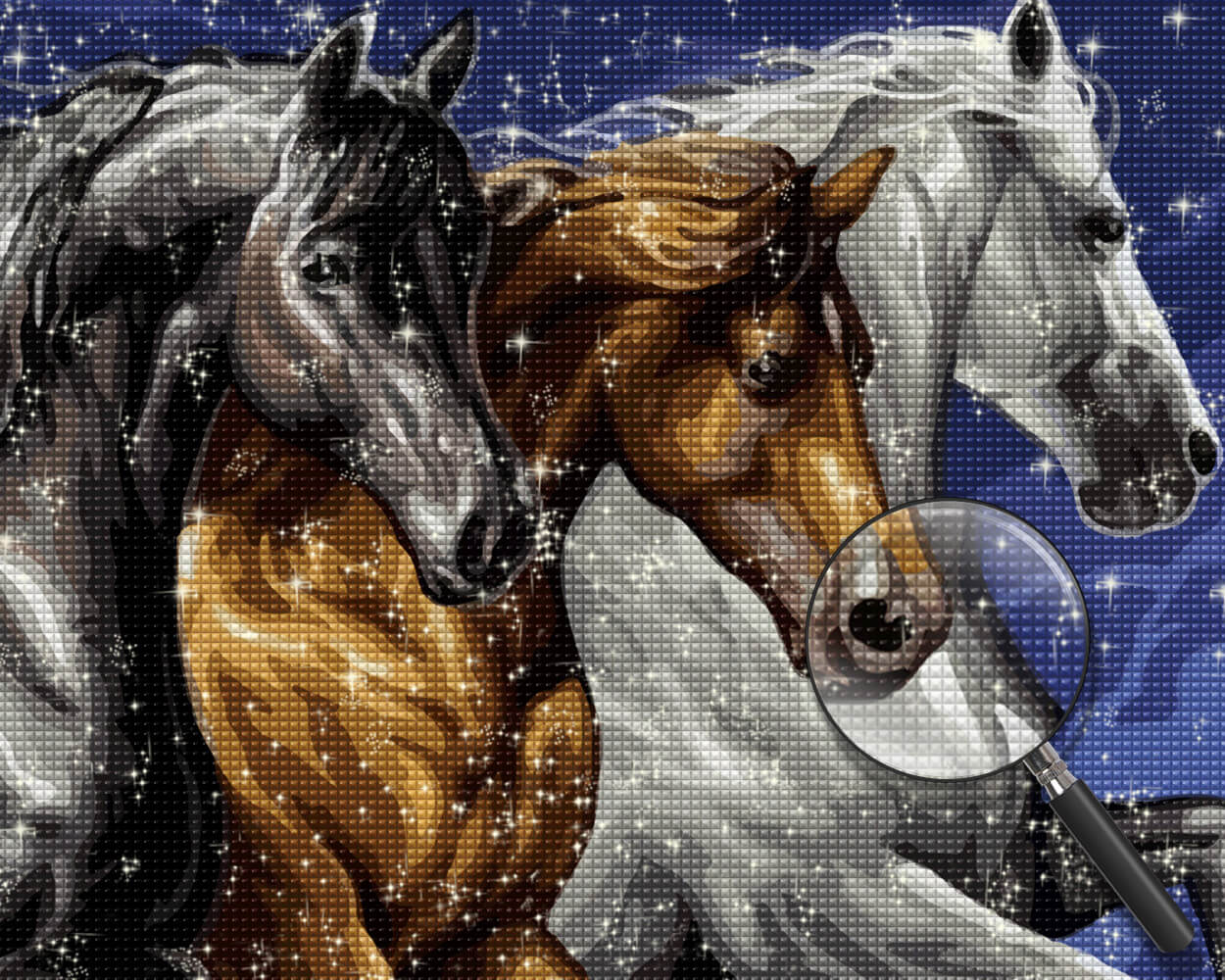 Three Running Horses Diamond Painting
