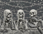 Three Skulls surrounded by Wire Mesh Diamond Painting