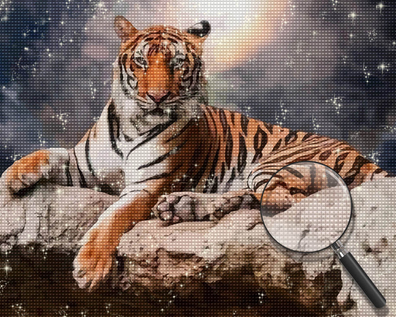 Tiger Lying on the Rock Diamond Painting