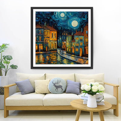 Town under the Starry Night Diamond Painting