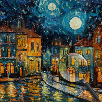 Town under the Starry Night Diamond Painting