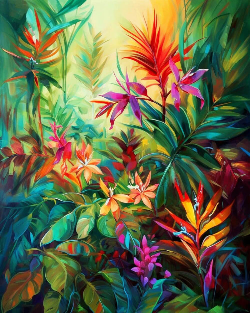 Tropical Flowers and Plants Diamond Painting