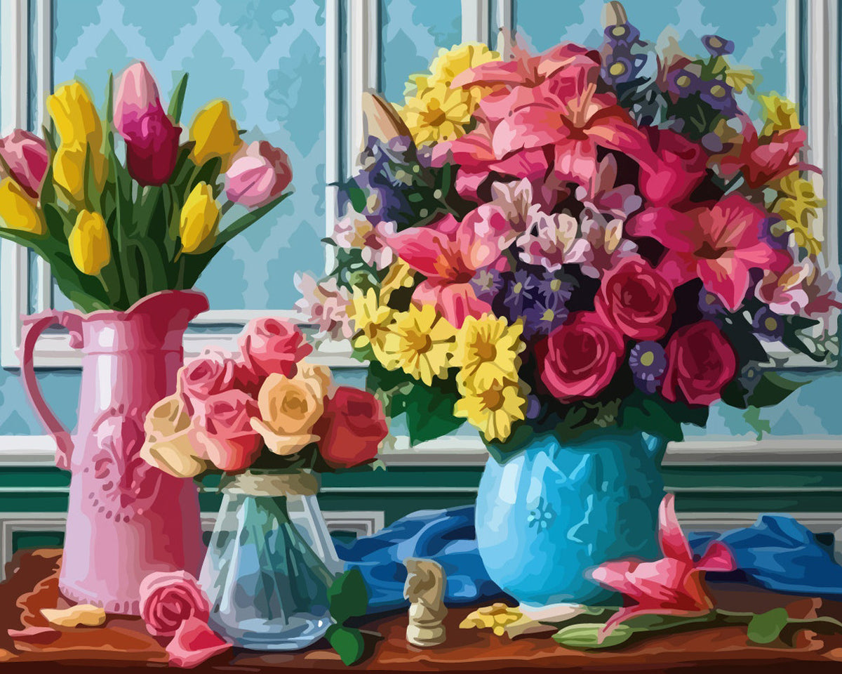 Tulips Lilies and Roses Diamond Painting
