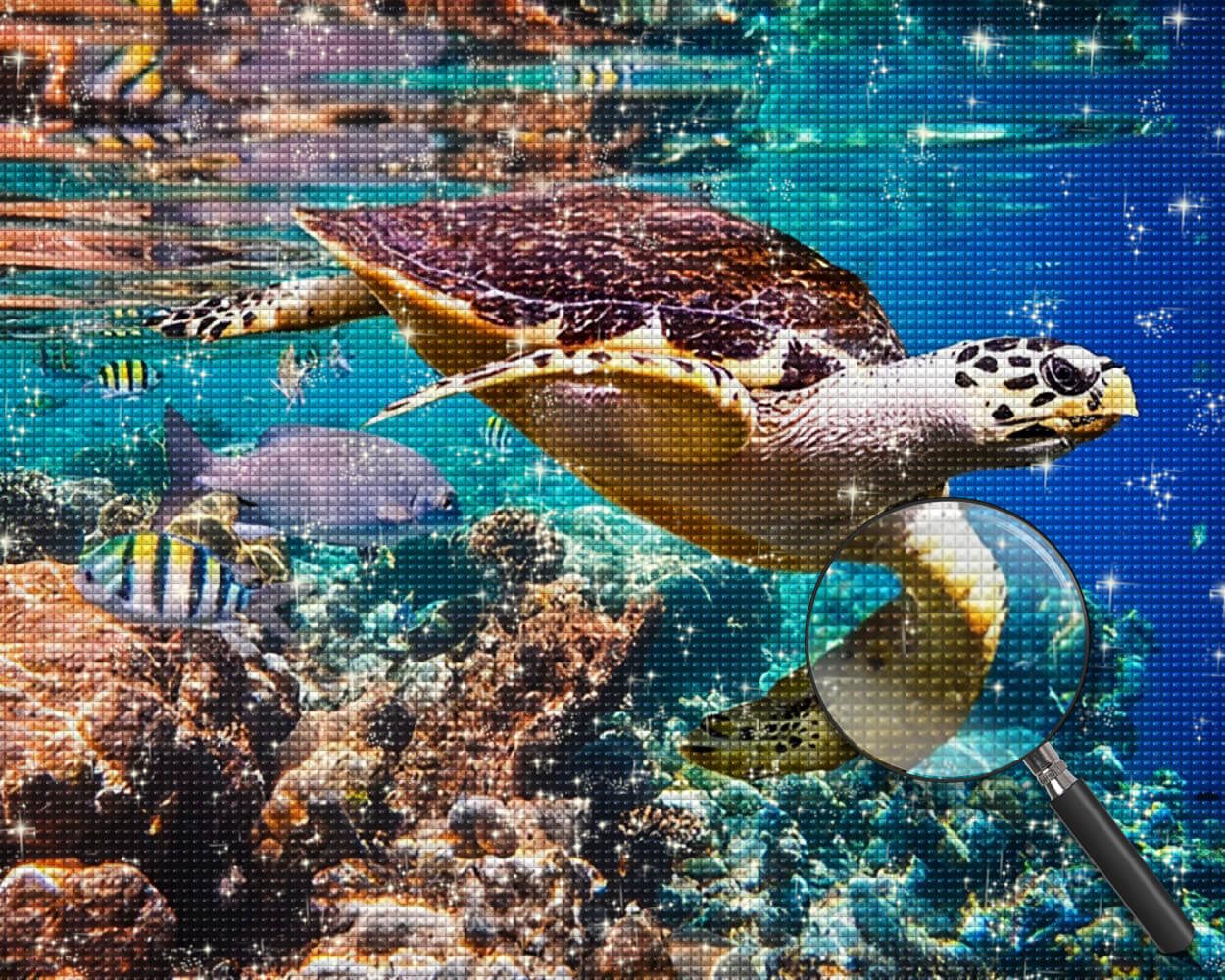 Turtle in the Clear Seawater Diamond Painting
