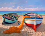 Two Boats on the Beach Diamond Painting