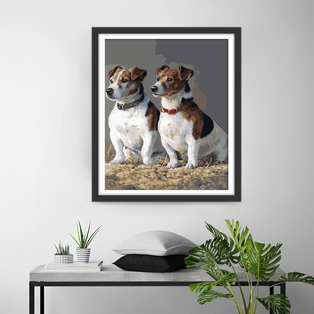 Two Jack Russell Puppies Diamond Painting