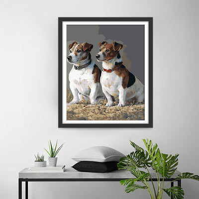 Two Jack Russell Puppies Diamond Painting