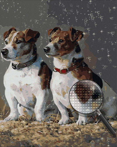 Two Jack Russell Puppies Diamond Painting