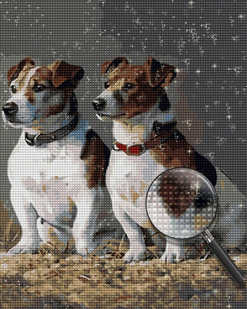 Two Jack Russell Puppies Diamond Painting